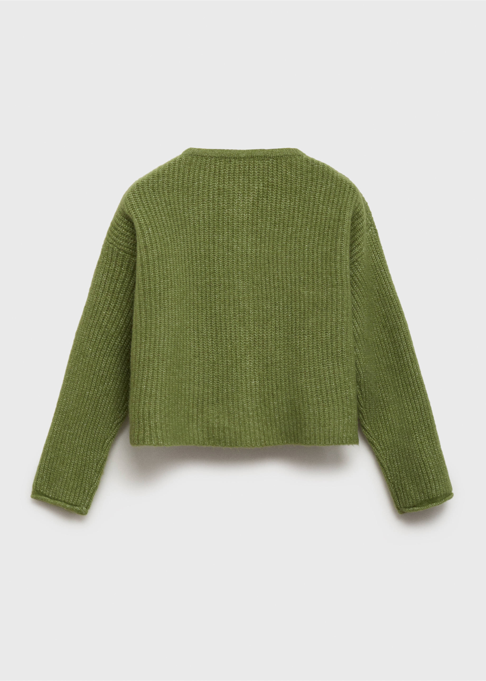 Cardigan maille boutons - Verso de l’article, Vert. Ref: 17095152-00.