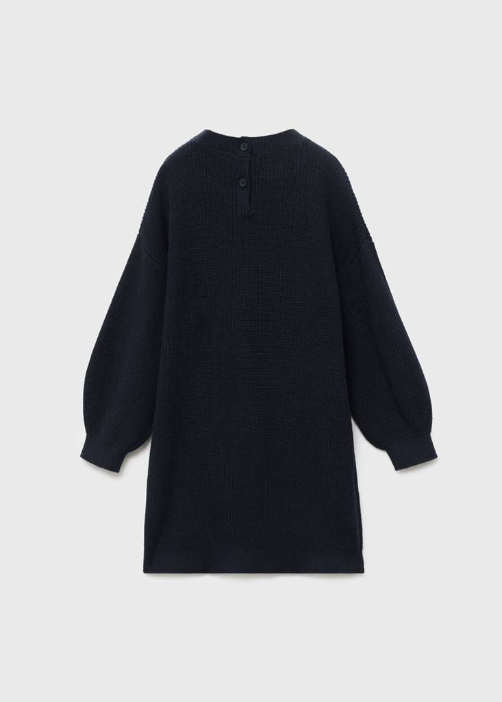Plain knitted dress — Navy