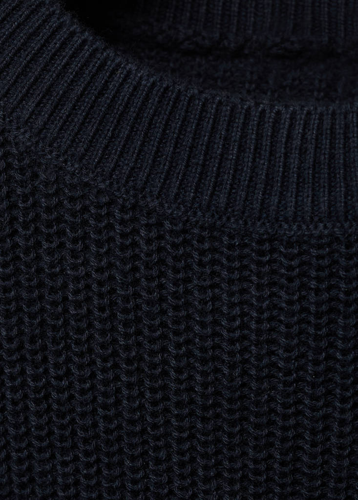 Plain knitted dress — Navy