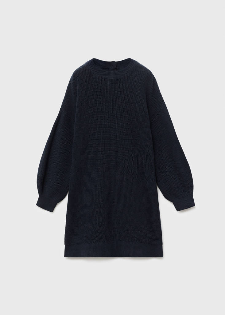Plain knitted dress — Navy
