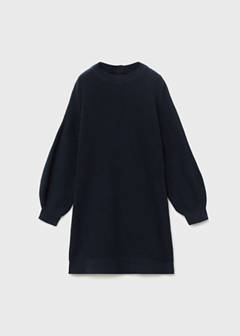Plain knitted dress — Navy 3