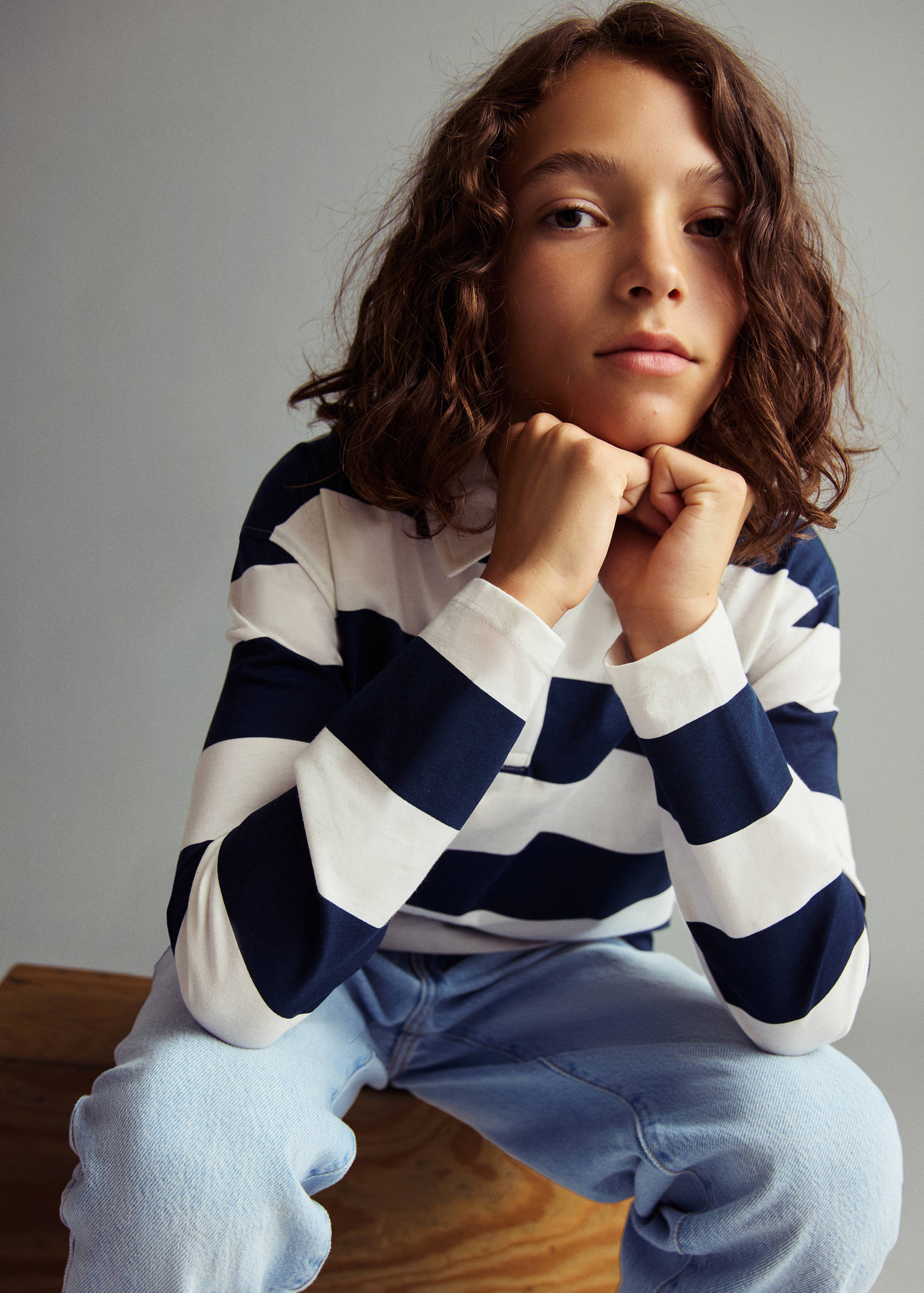 Striped cotton polo shirt - General plane