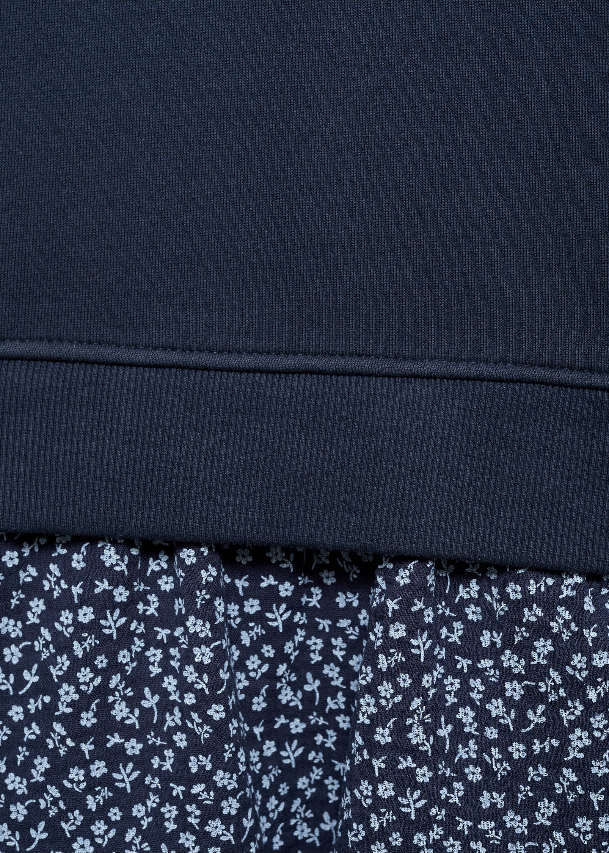 Robe effet sweat à fleurs - Détail de l'article 0, Bleu marine. Ref: 17095158-00.