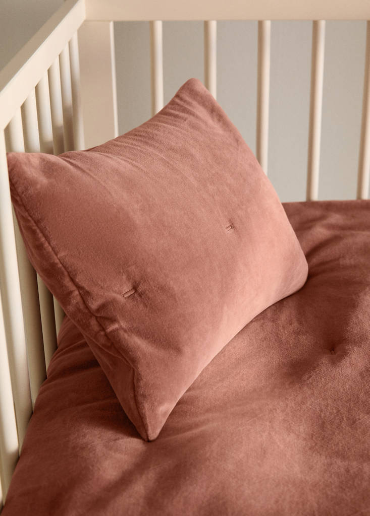 MANGO HOME - Housse de coussin lit enfant coton velours garment-dyed 30x40 cm rose - 30x40cm