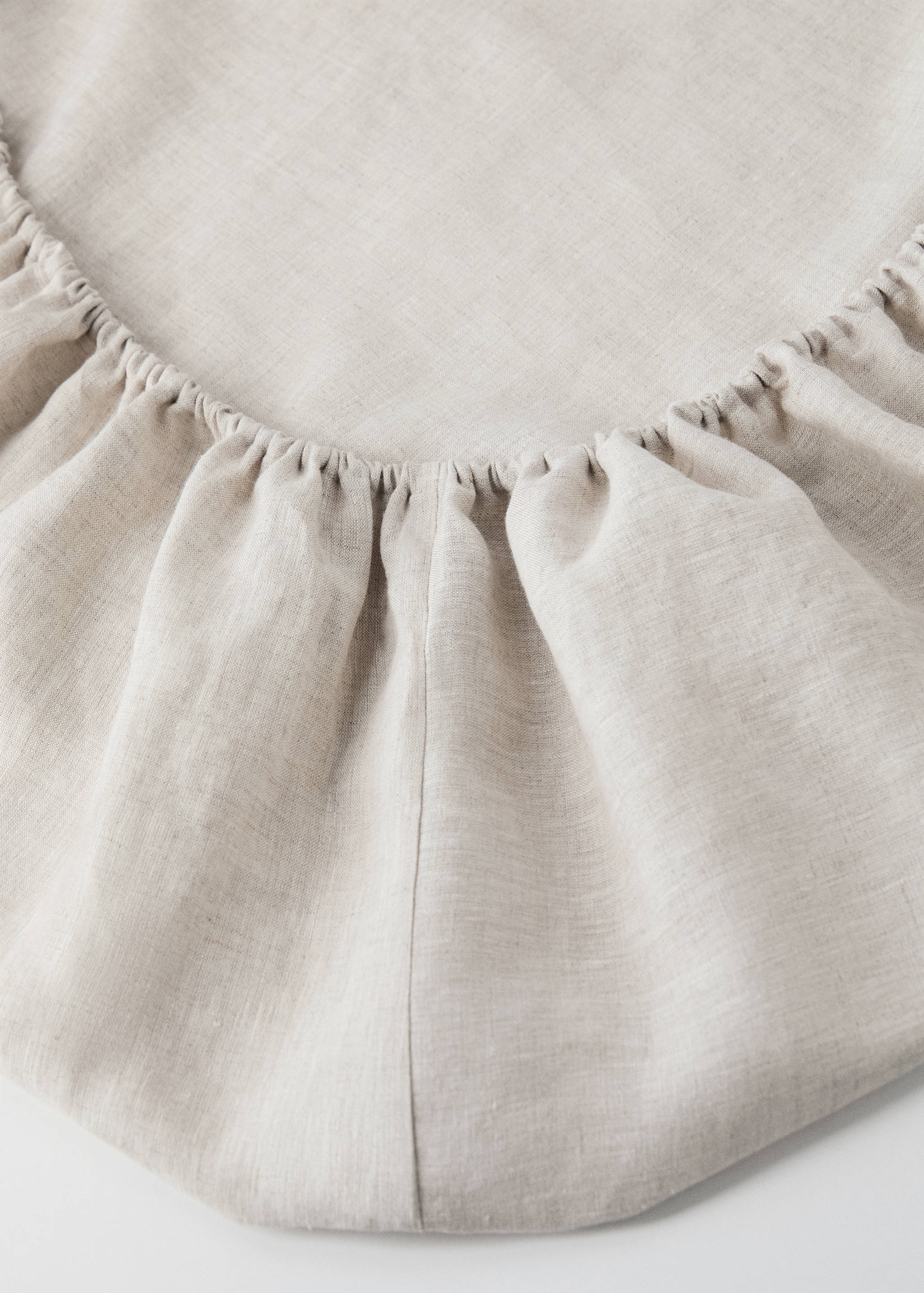 Washed linen fitted sheet for cot - Details of the article 1
