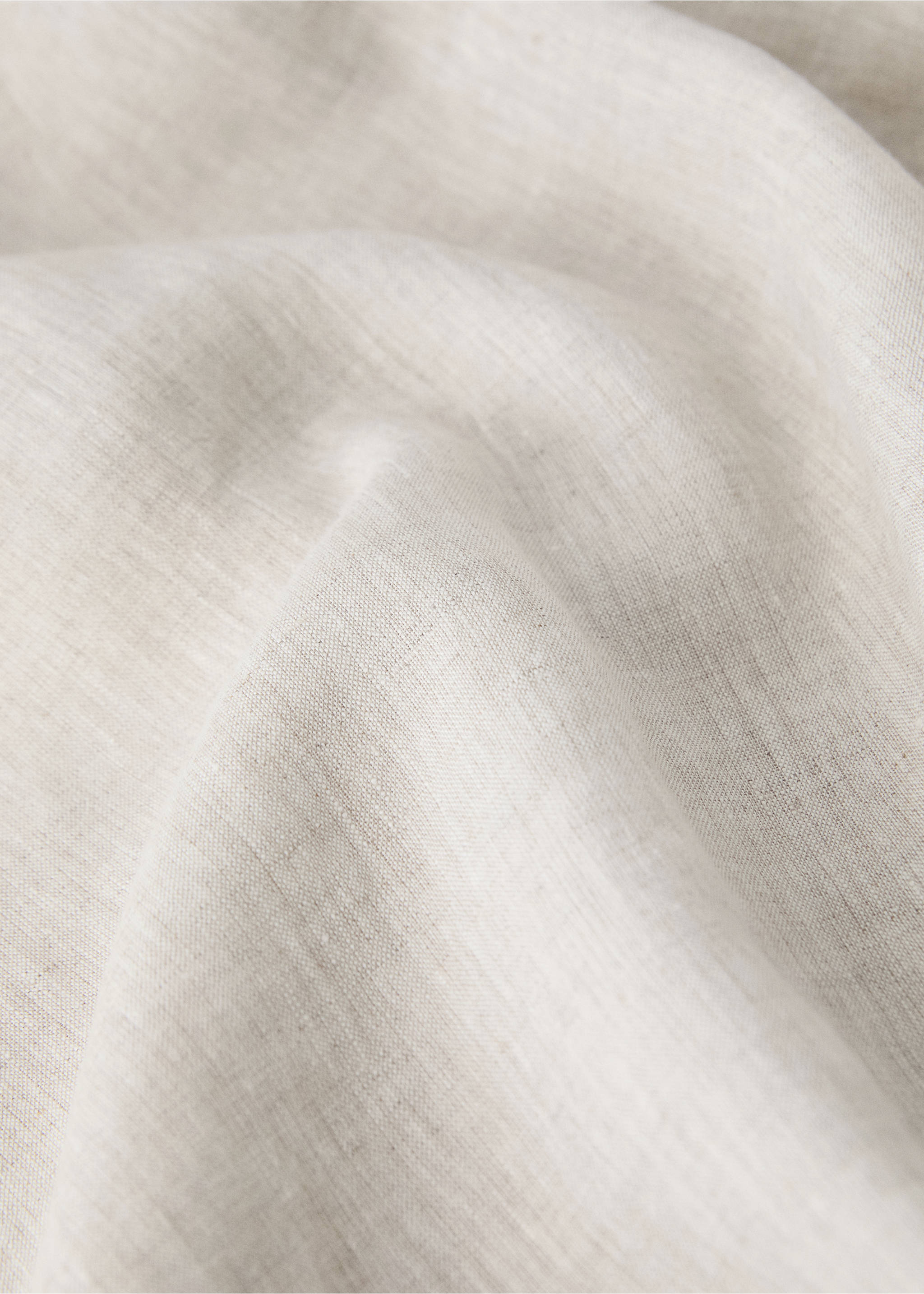 Washed linen fitted sheet for cot - Details of the article 2, Beige. Ref: 17095165-00.