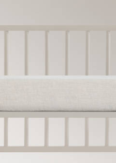 Washed linen fitted sheet for cot — Beige 3