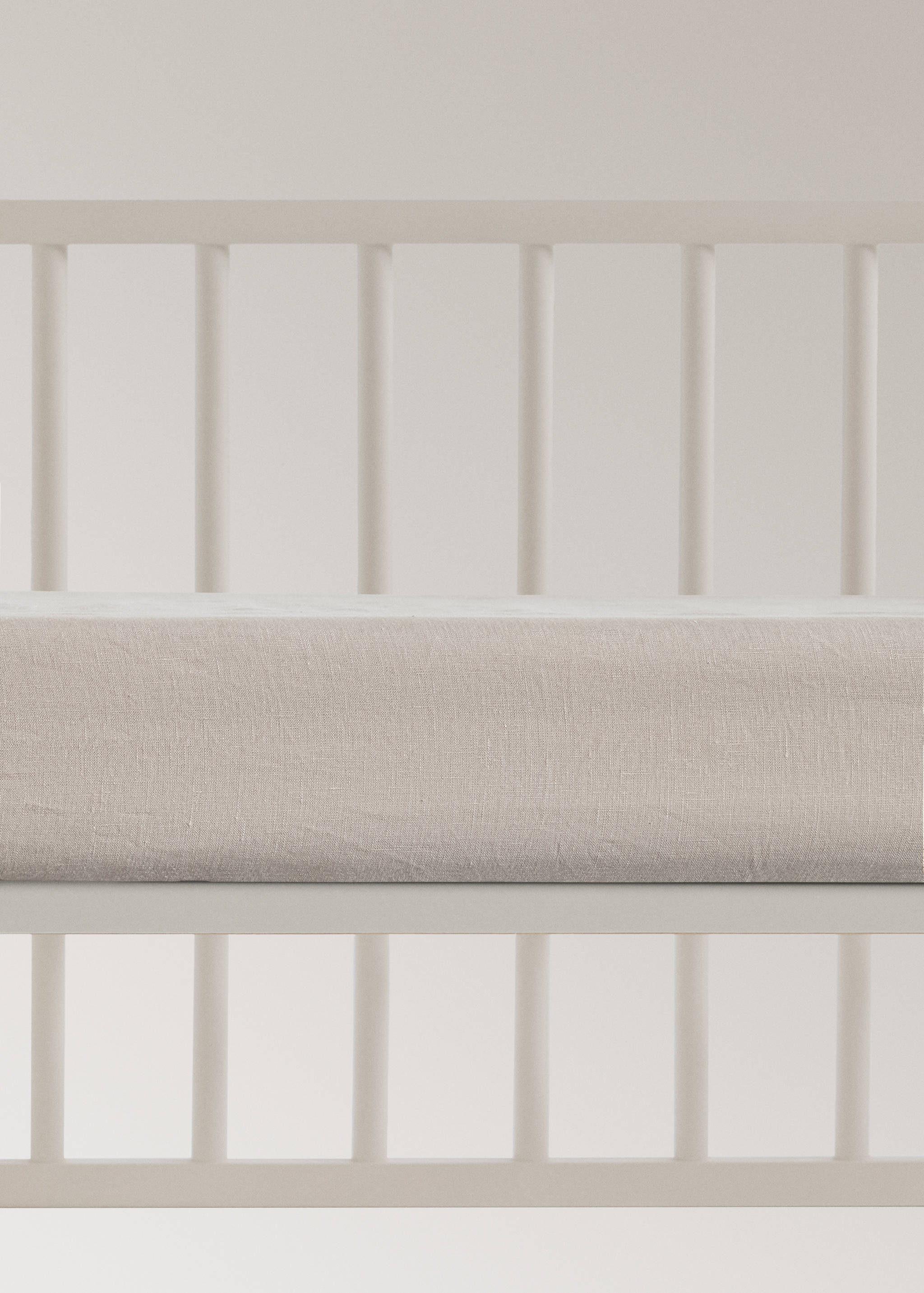 Washed linen fitted sheet for cot - Article without model