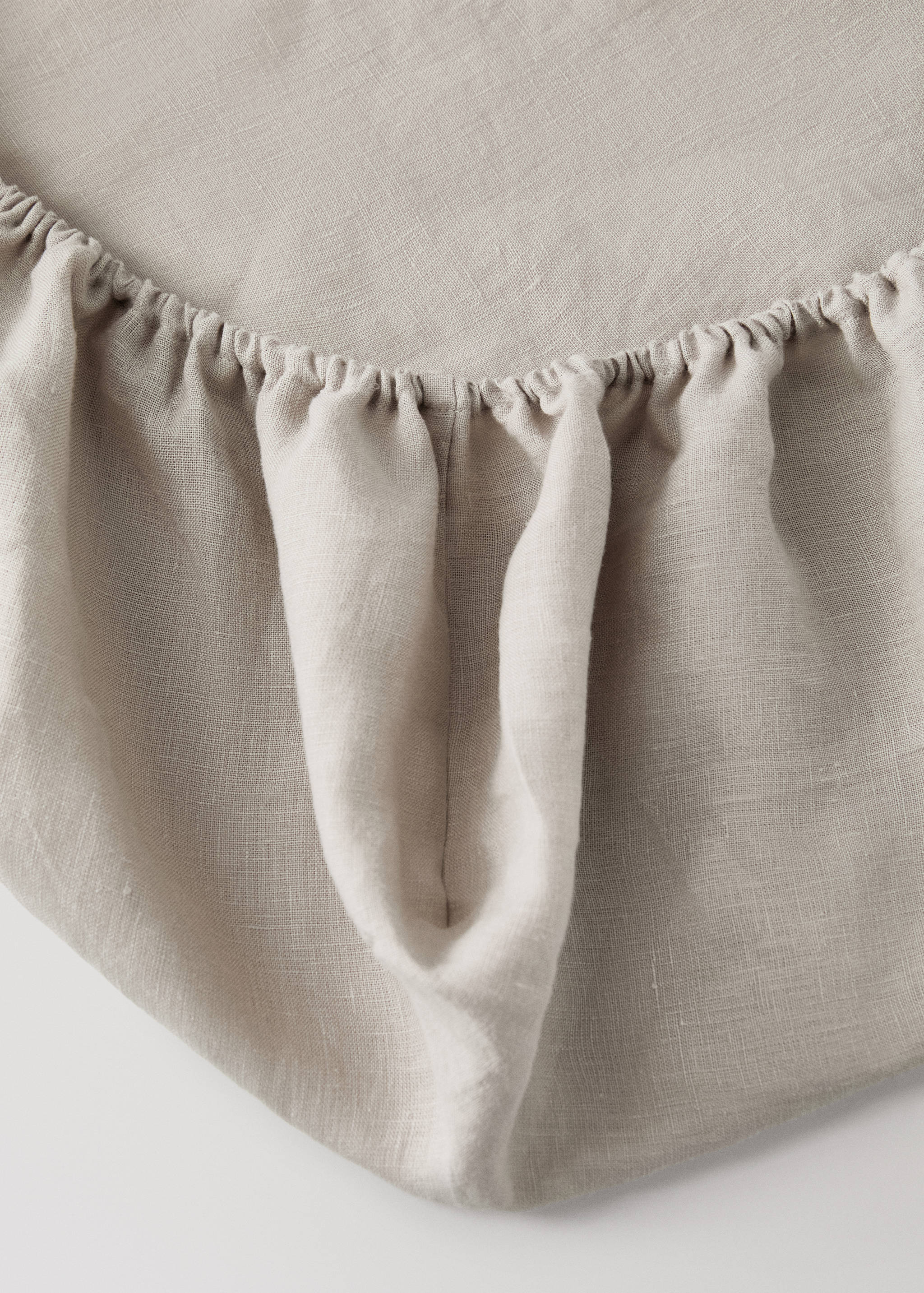 Washed linen fitted sheet for cot - Details of the article 1