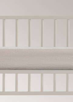 Washed linen fitted sheet for cot — Medium Brown 3