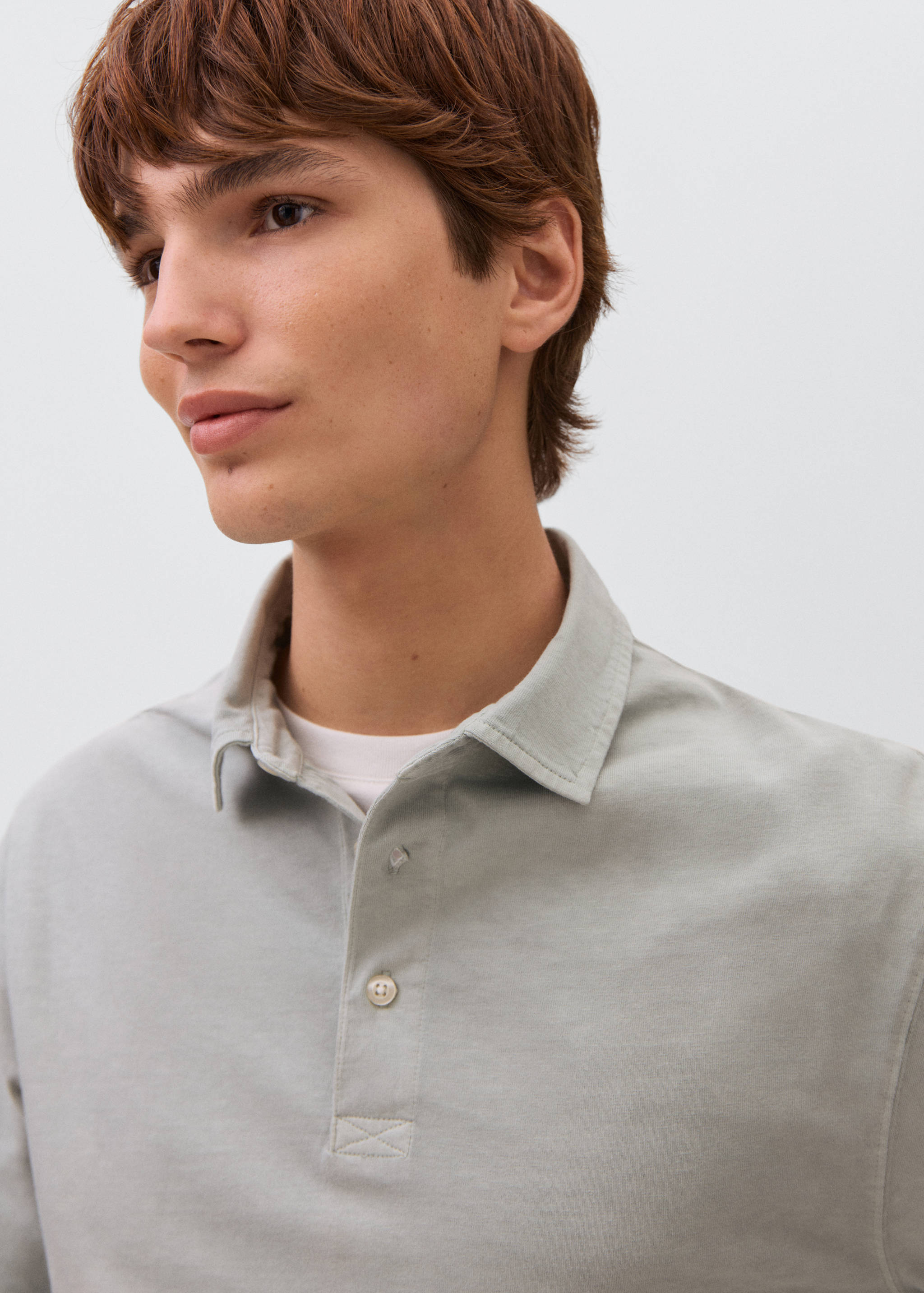 Cotton basic polo shirt - Details of the article 1
