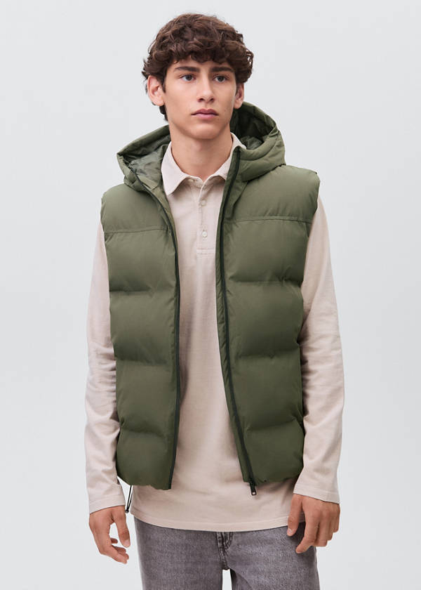 Quilted gilet — Khaki
