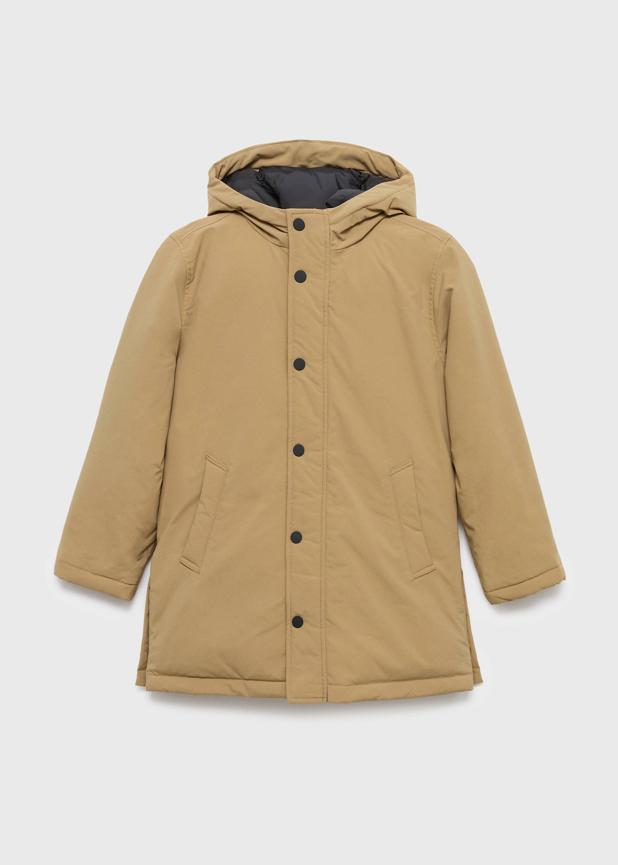 Hooded anorak with buttons - Article without model