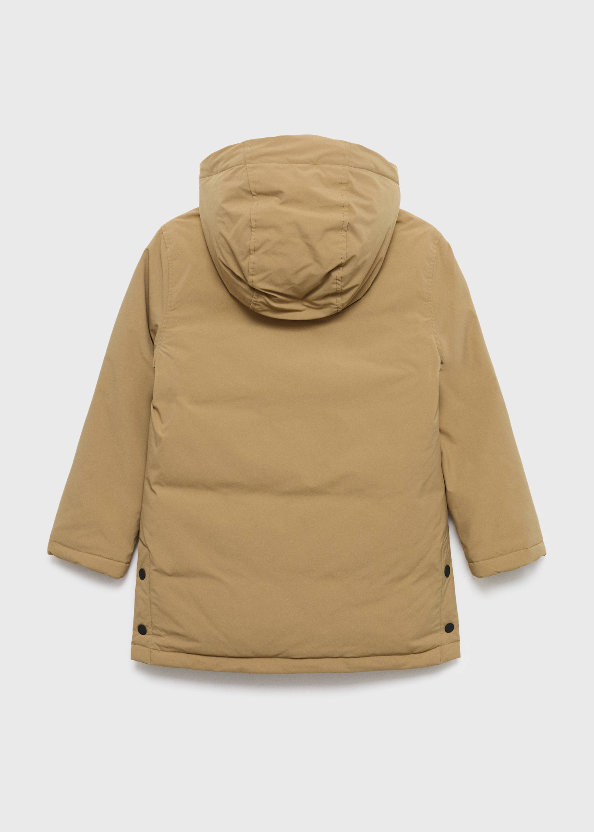 Hooded anorak with buttons - Reverse of the article