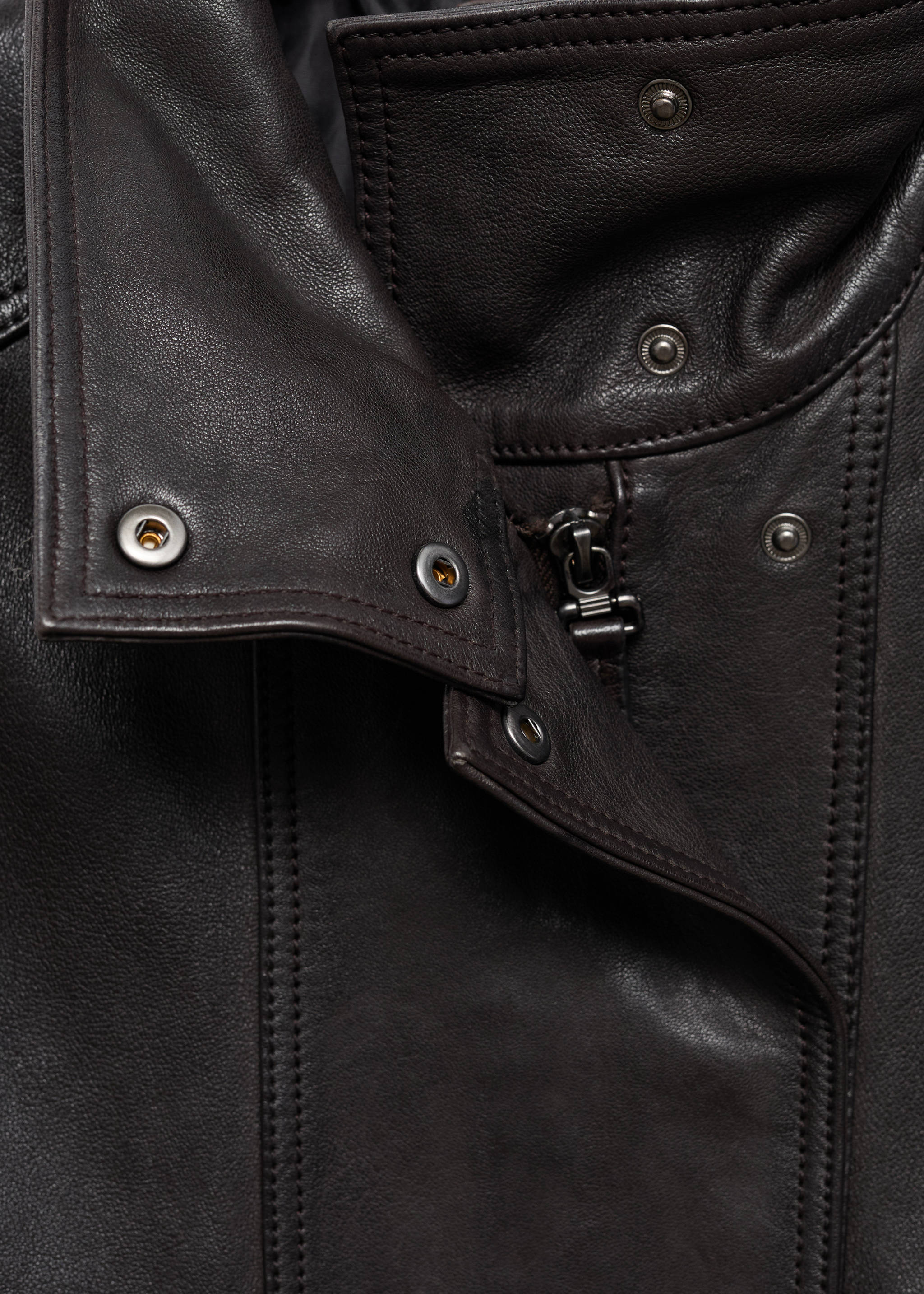 High-neck leather jacket - Details of the article 8