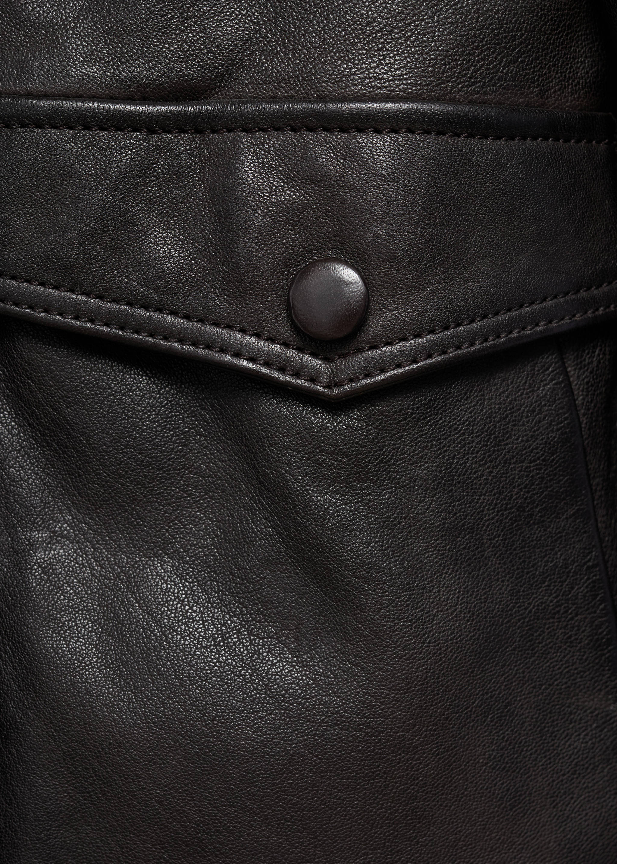 High-neck leather jacket - Details of the article 0