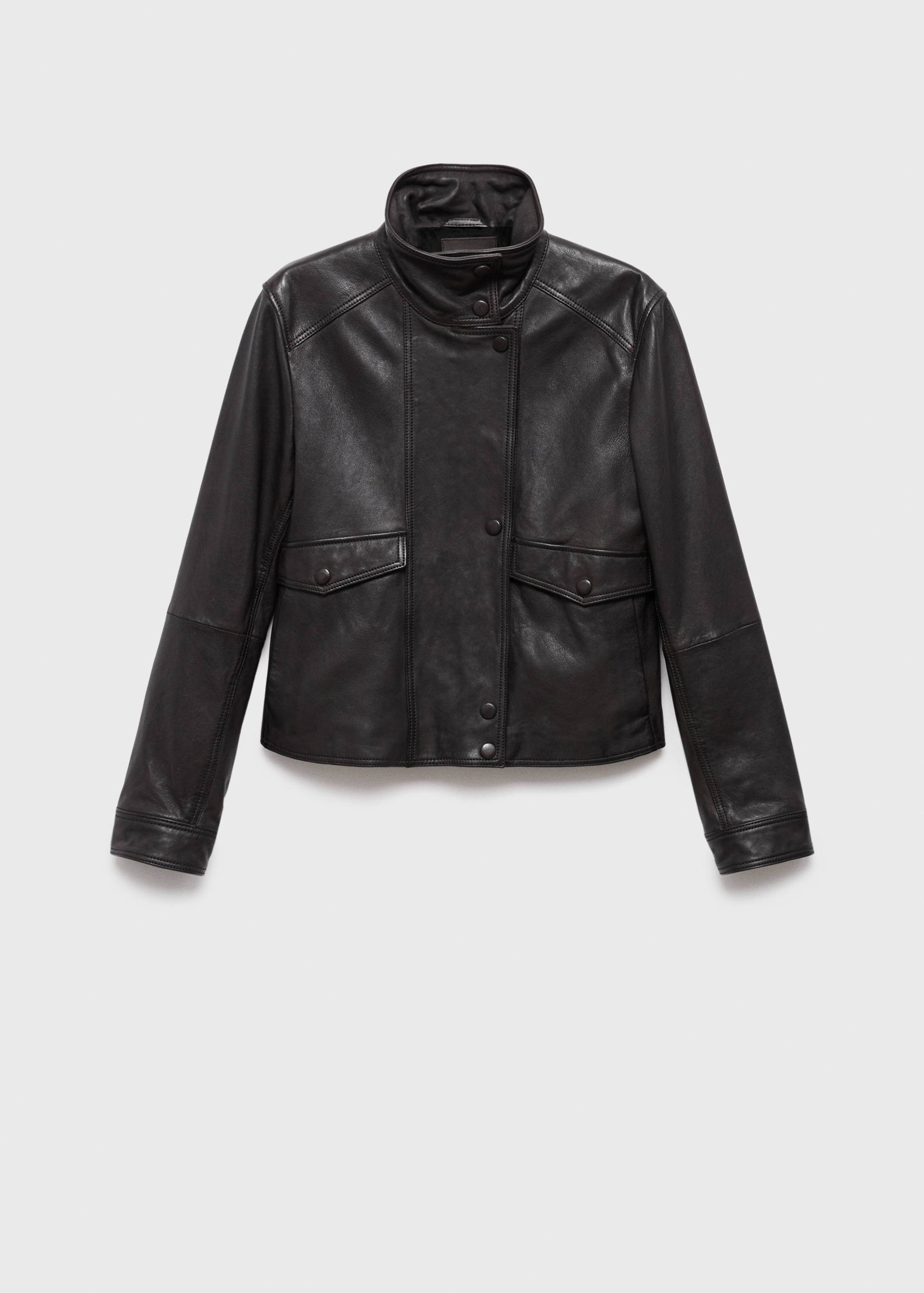 High-neck leather jacket - Article without model