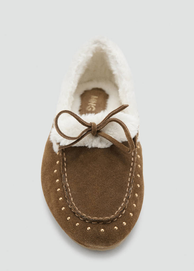 Sheepskin studded moccasins — Leather