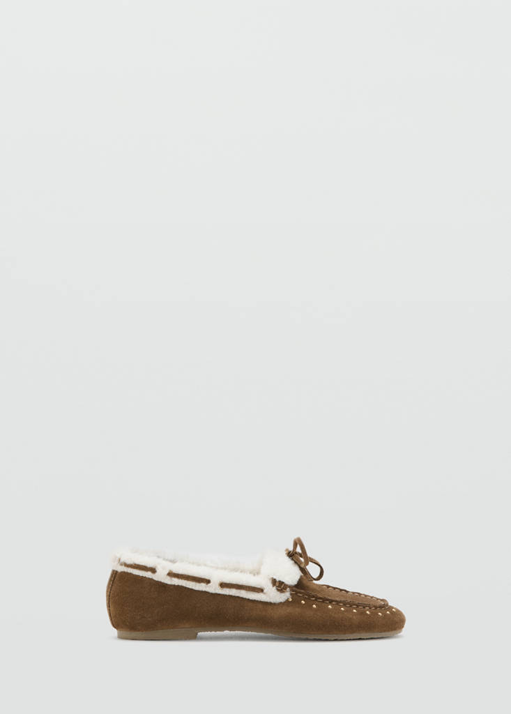 Sheepskin studded moccasins — Leather