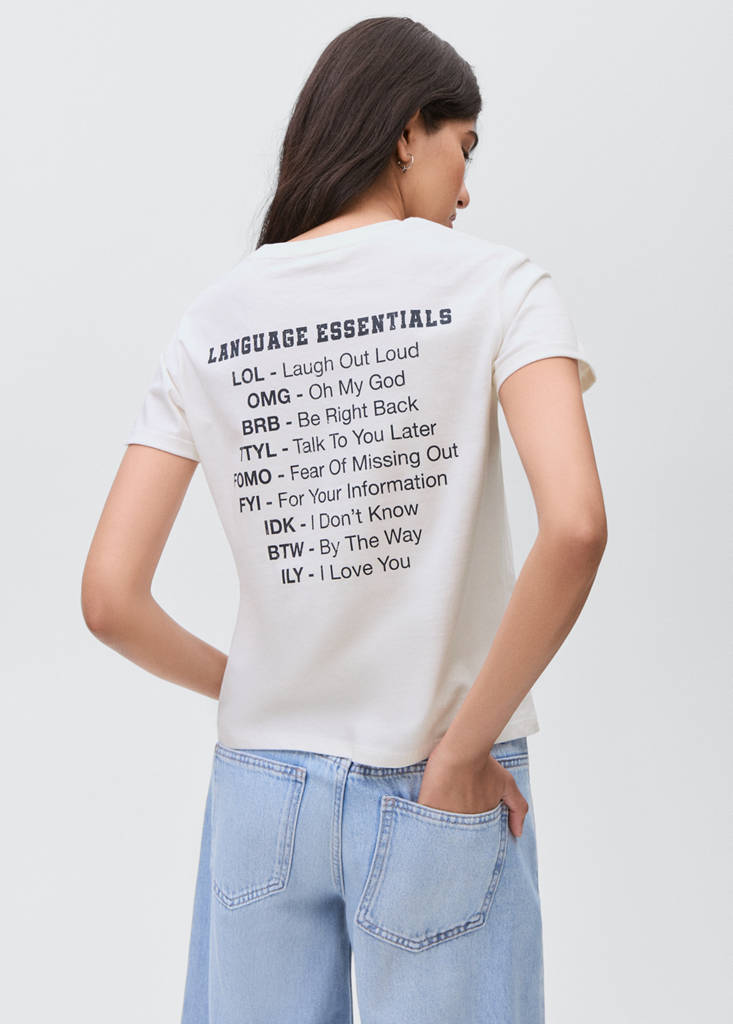 Printed cotton-blend t-shirt — Off White
