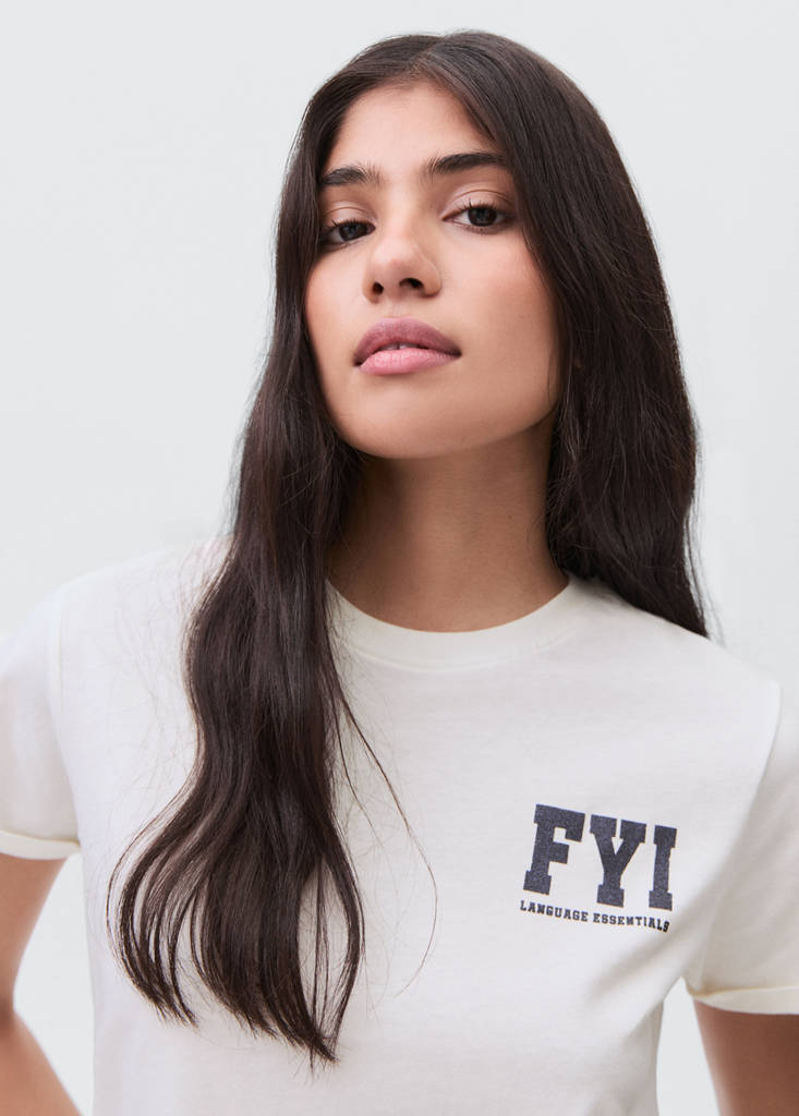 Printed cotton-blend t-shirt — Off White