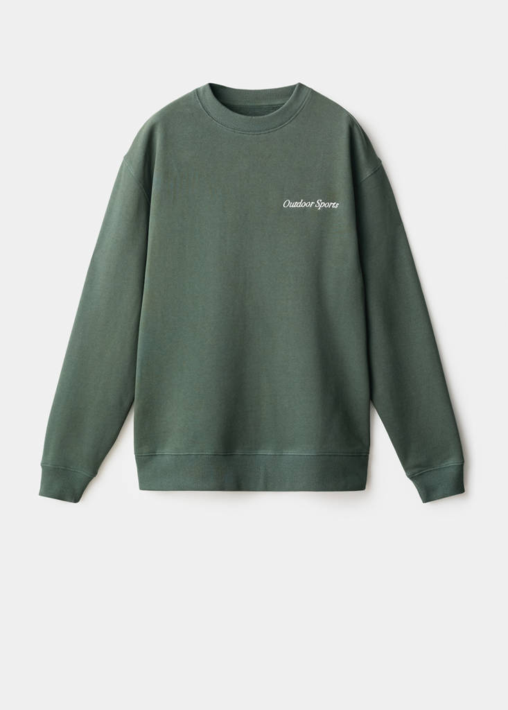 Printed embroidered sweatshirt — Green