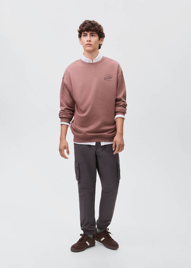 Printed cotton sweatshirt — Maroon