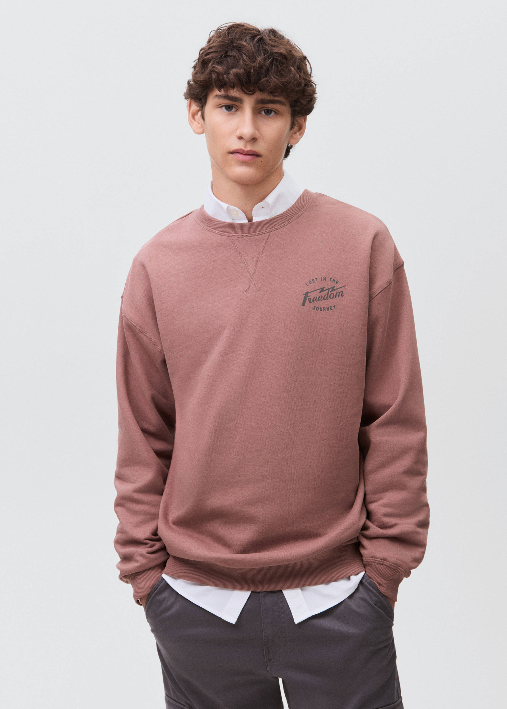 Sudadera algodón estampada - Plano medio