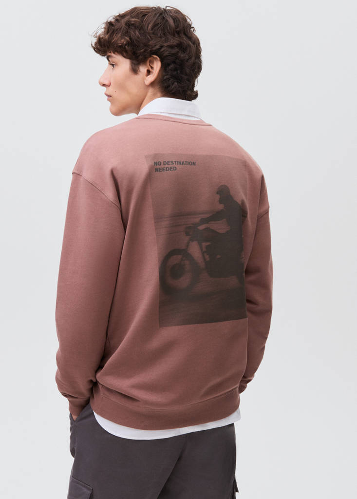 Printed cotton sweatshirt — Maroon