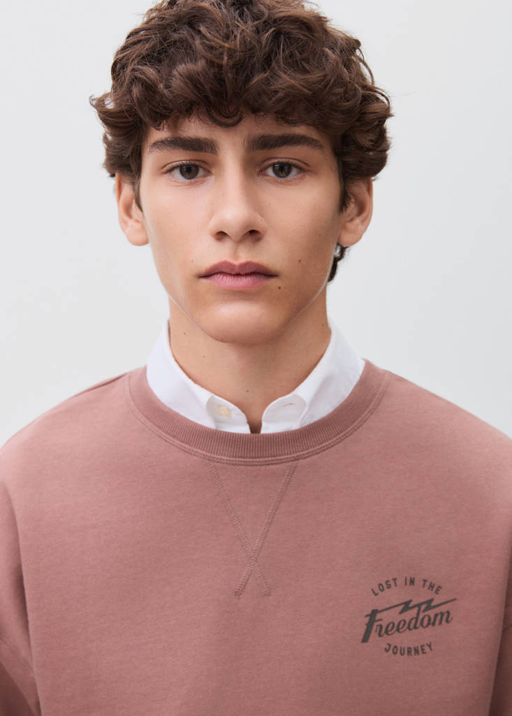 Printed cotton sweatshirt — Maroon