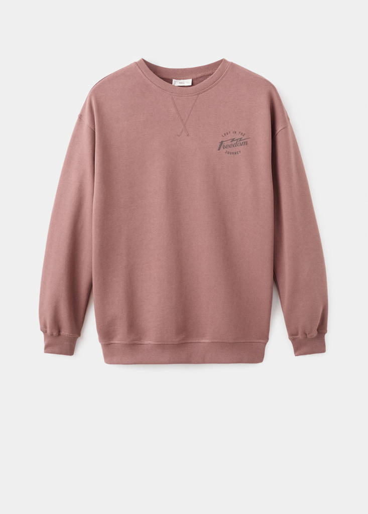 Printed cotton sweatshirt — Maroon