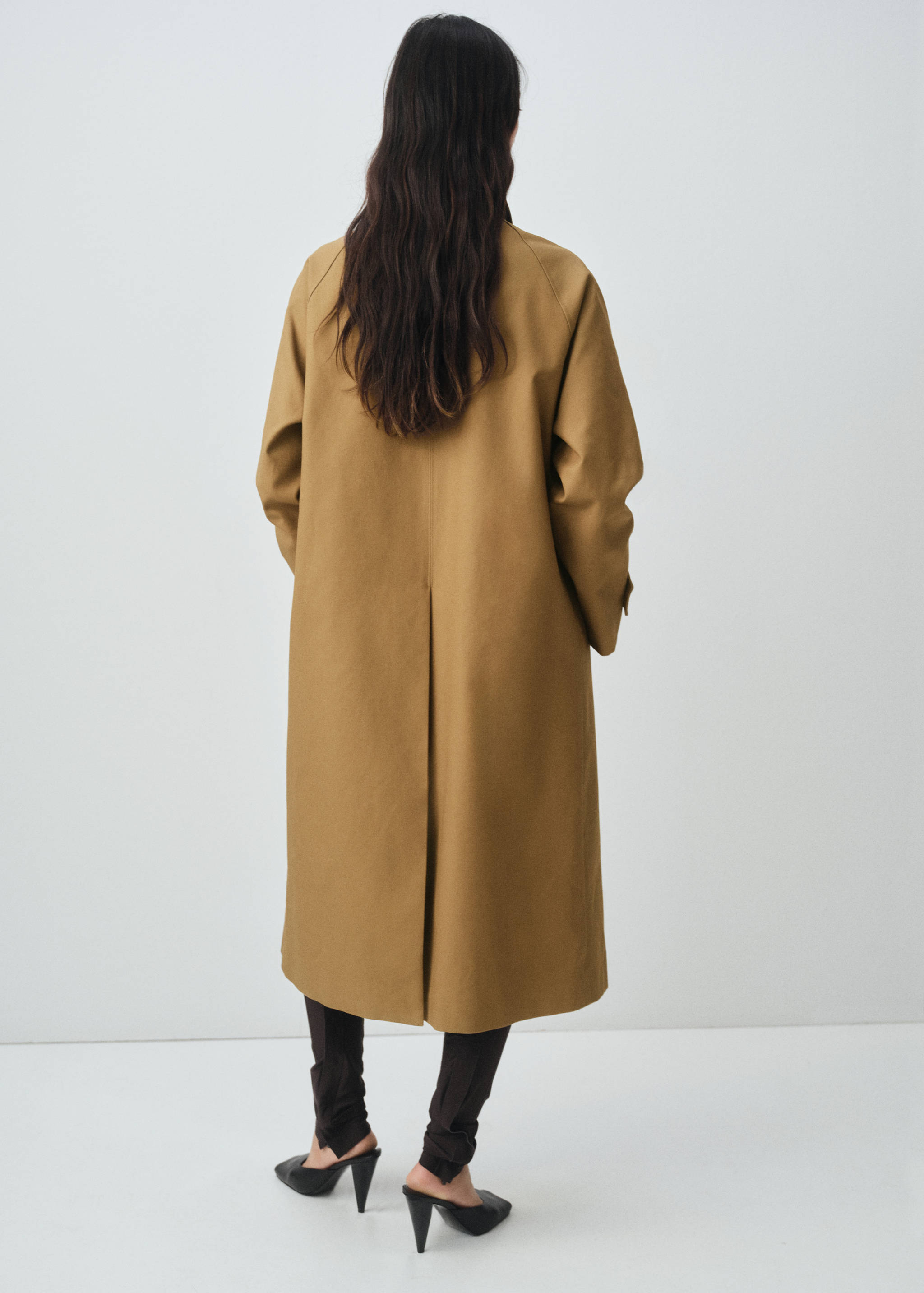100% cotton long trench coat - Reverse of the article