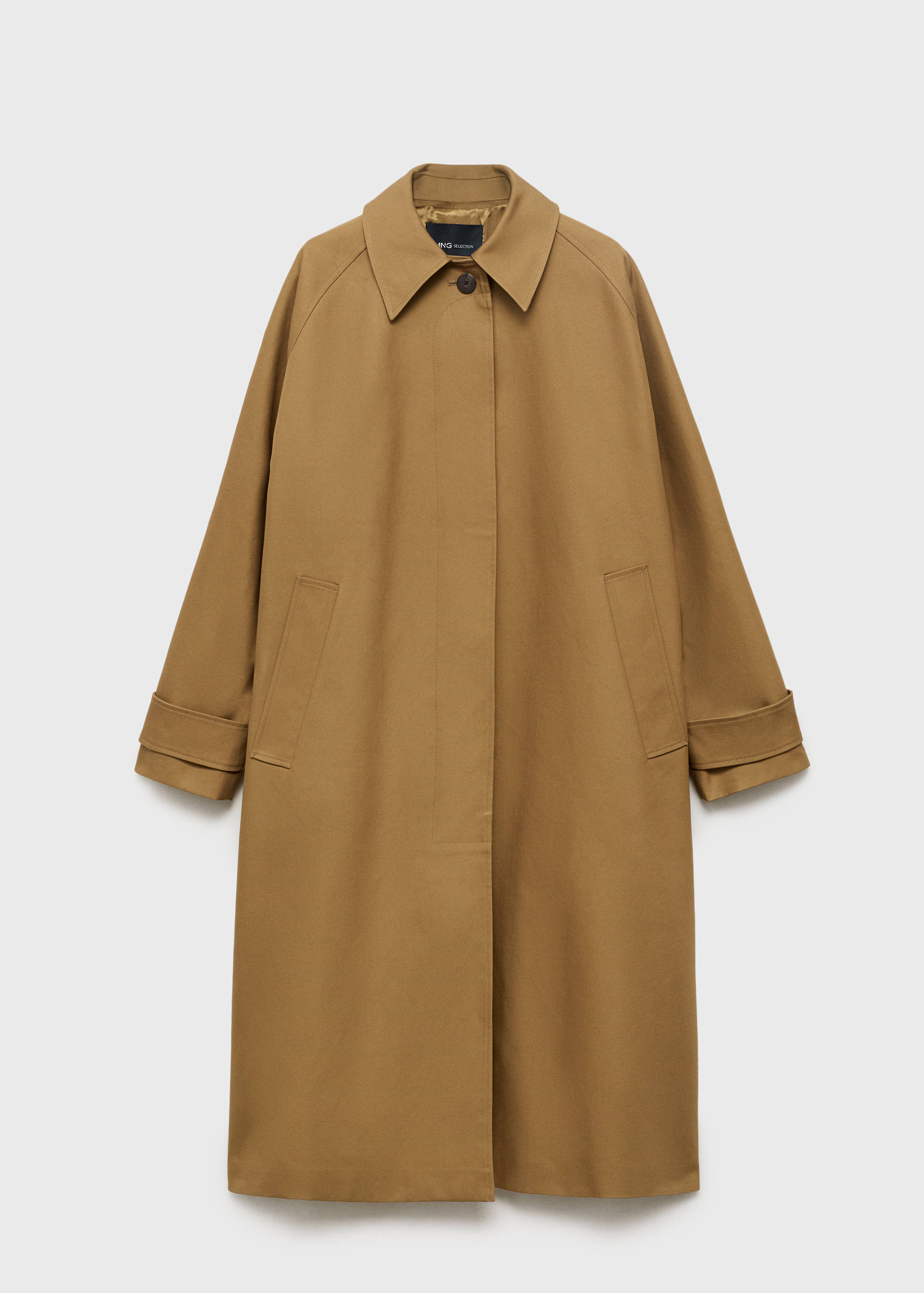 100% cotton long trench coat - Article without model