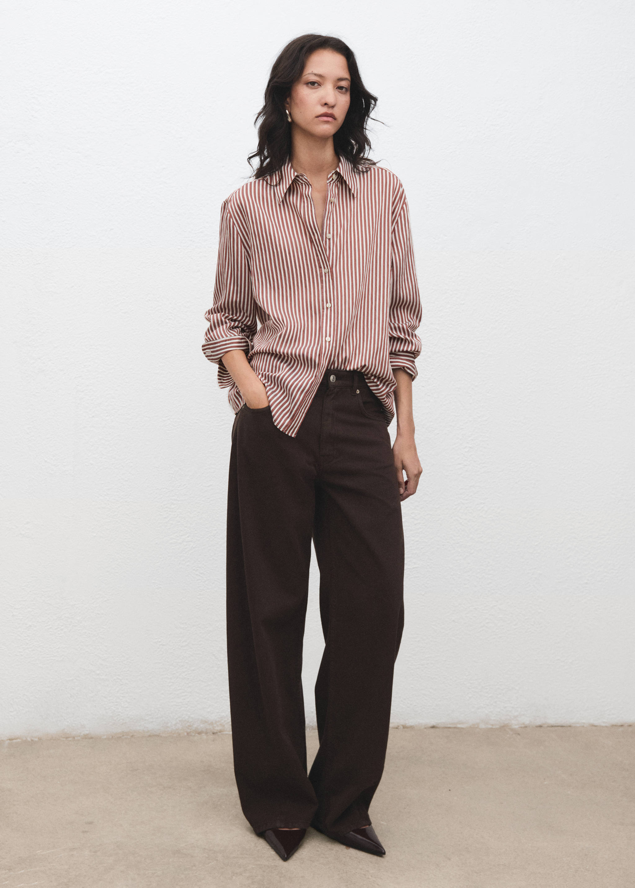 Striped straight shirt - General plane