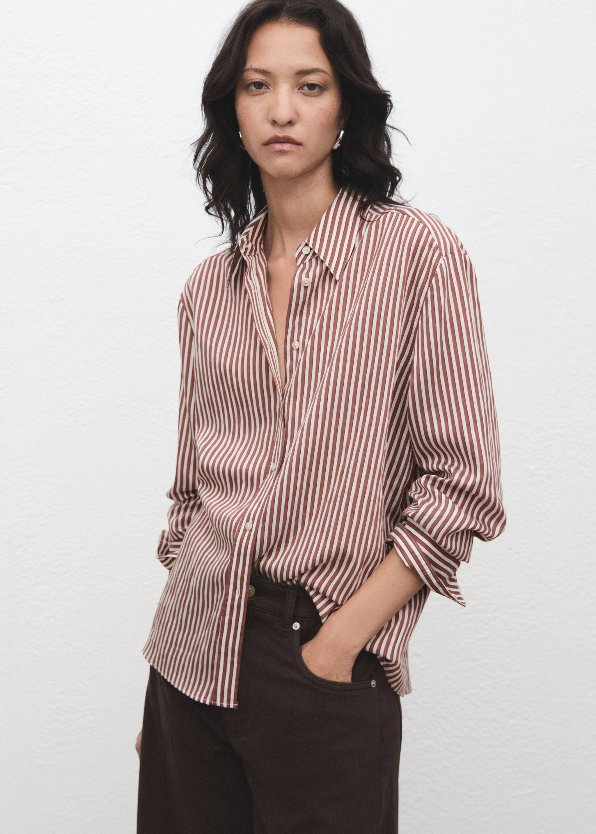 Striped straight shirt - Medium plane