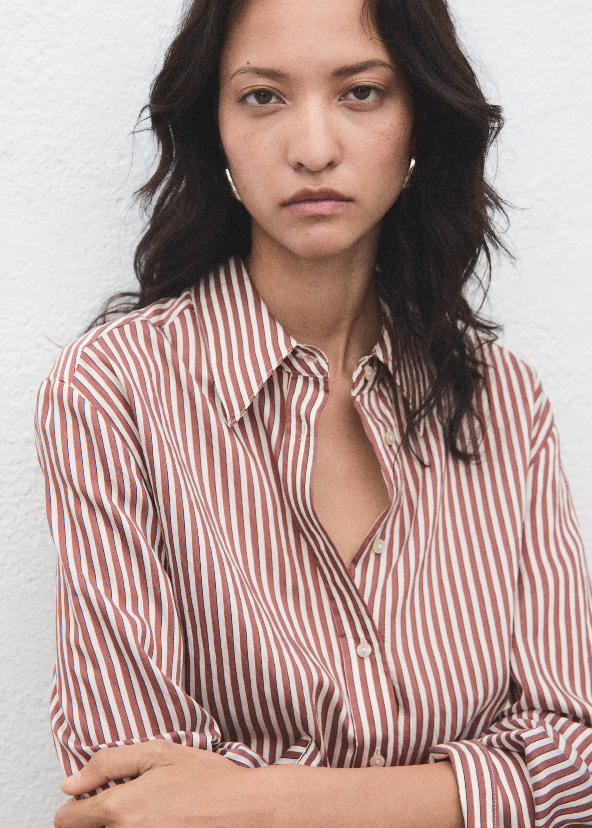Striped straight shirt - Details of the article 1