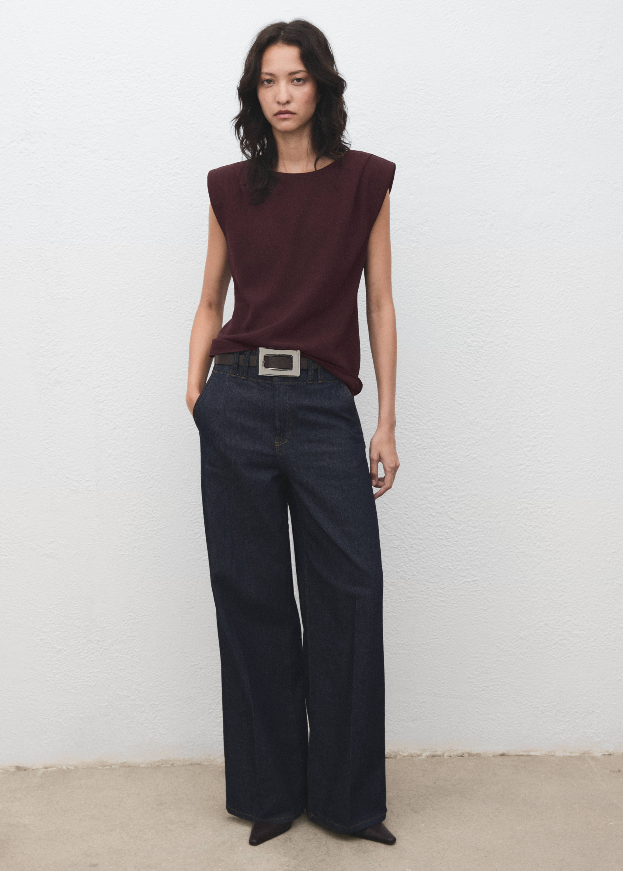 Ruched blouse with shoulder pads - General plane