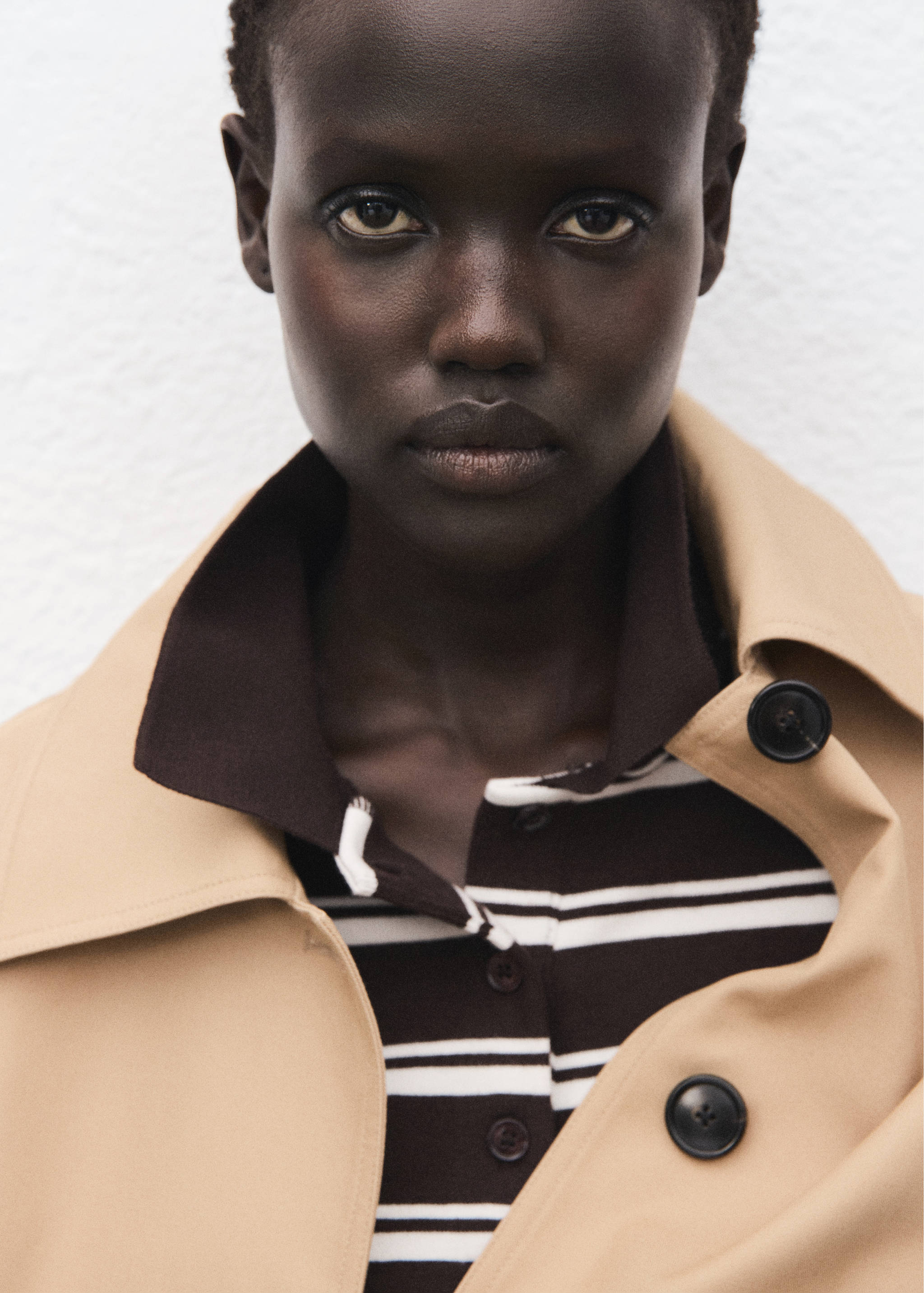 Striped polo-neck t-shirt - Details of the article 1