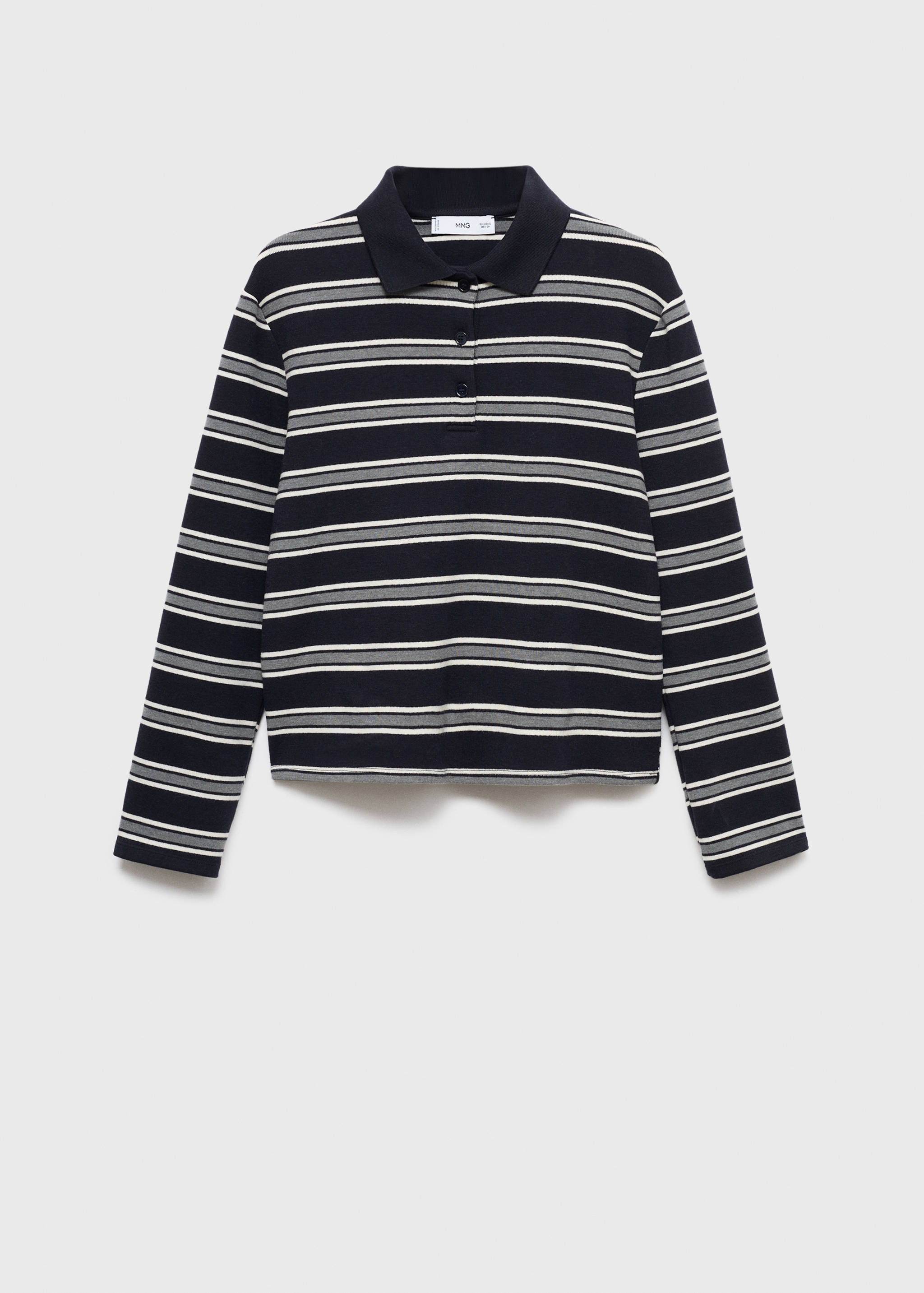 Striped polo-neck t-shirt - Article without model