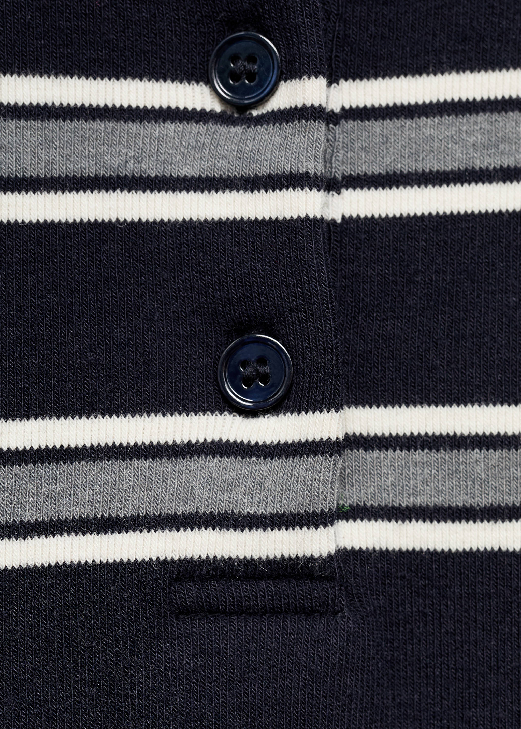 Striped polo-neck t-shirt - Details of the article 0