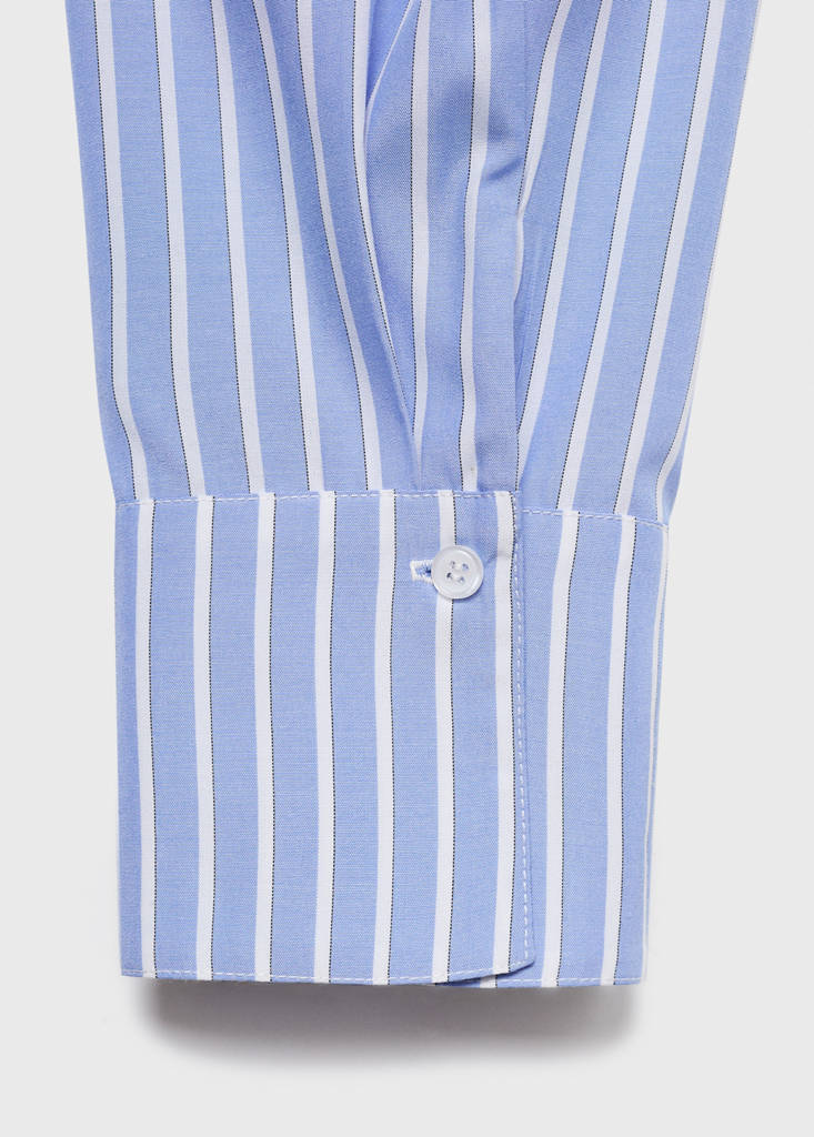 Striped blouse with handkerchief — Sky Blue