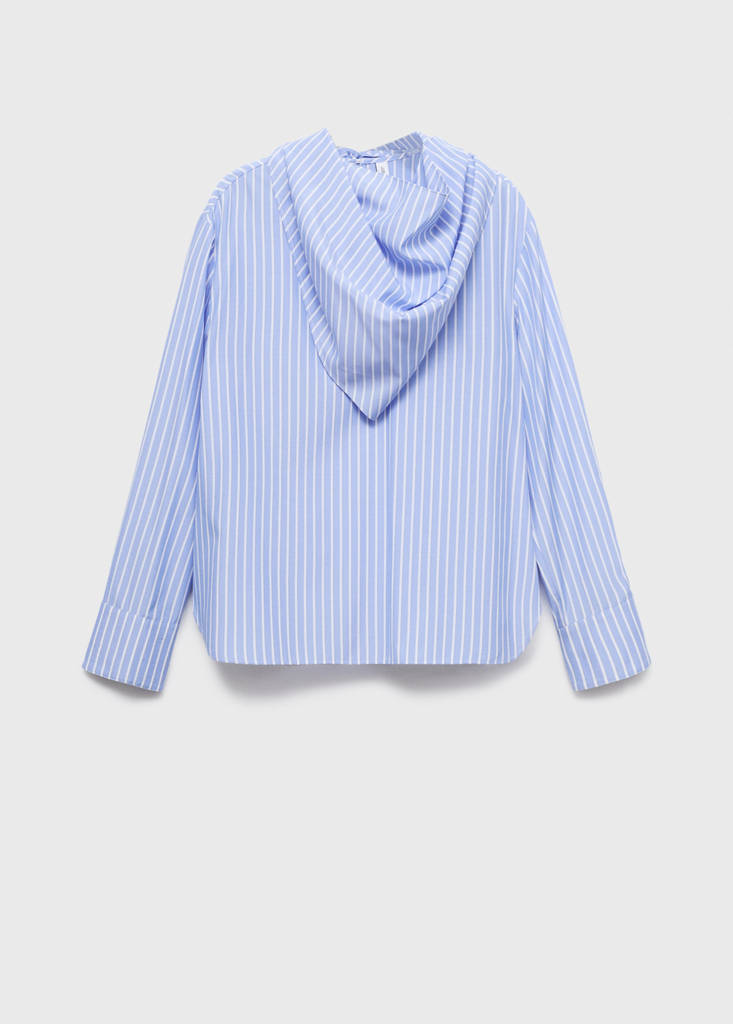 Striped blouse with handkerchief — Sky Blue