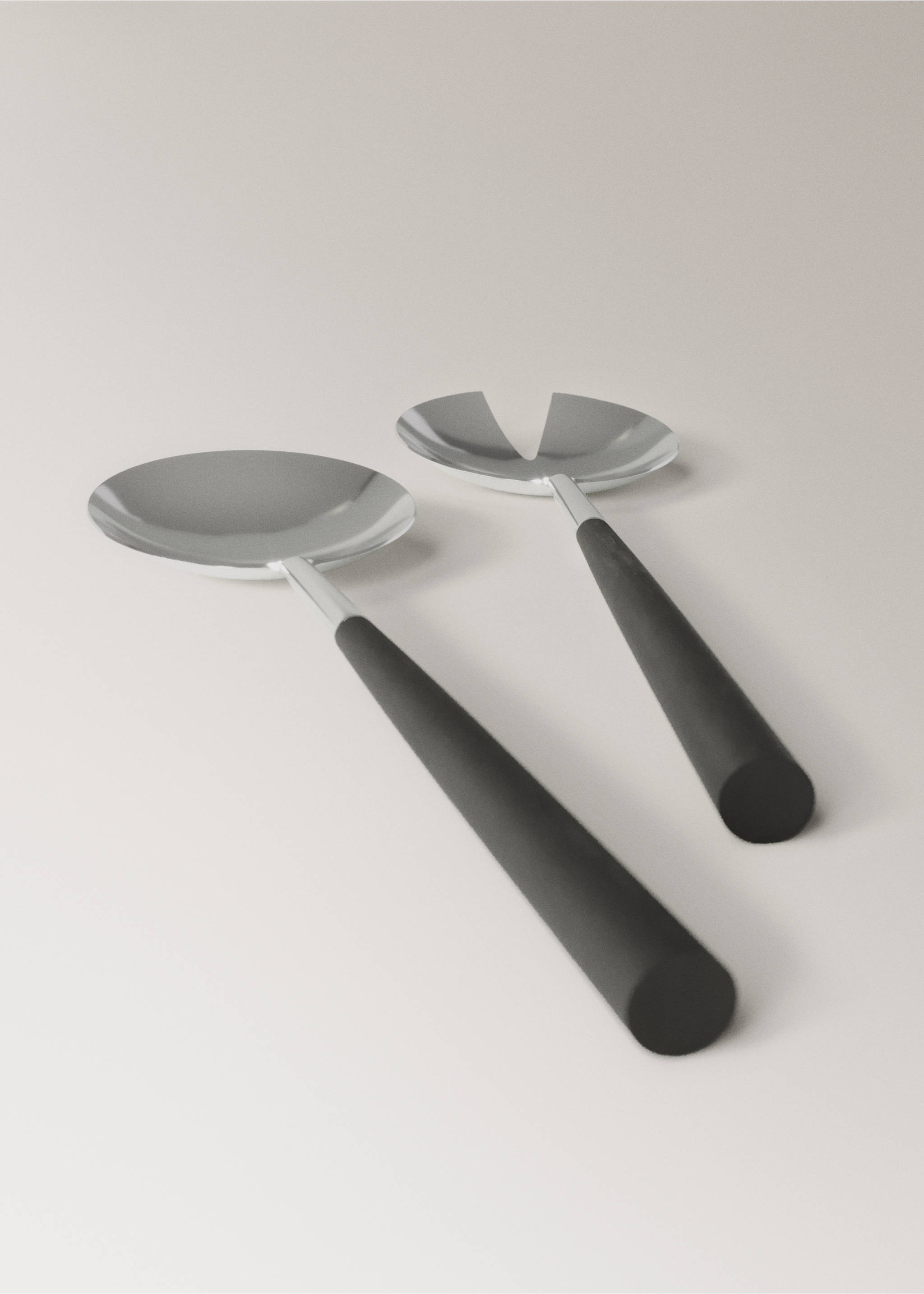 2-piece stainless steel serving cutlery set - Details of the article 1, Black. Ref: 17095809-00.