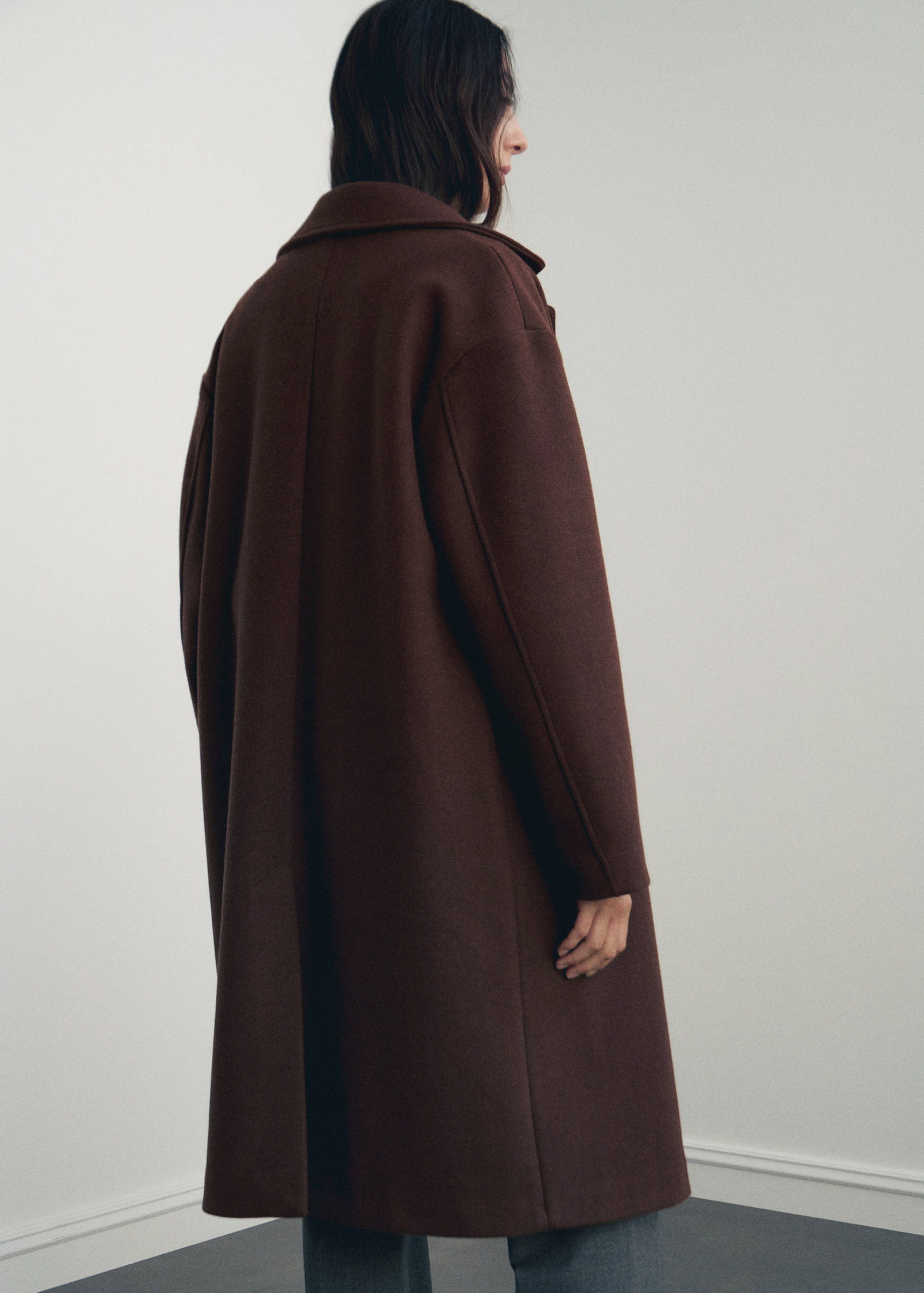 双排扣中长款大衣 - null