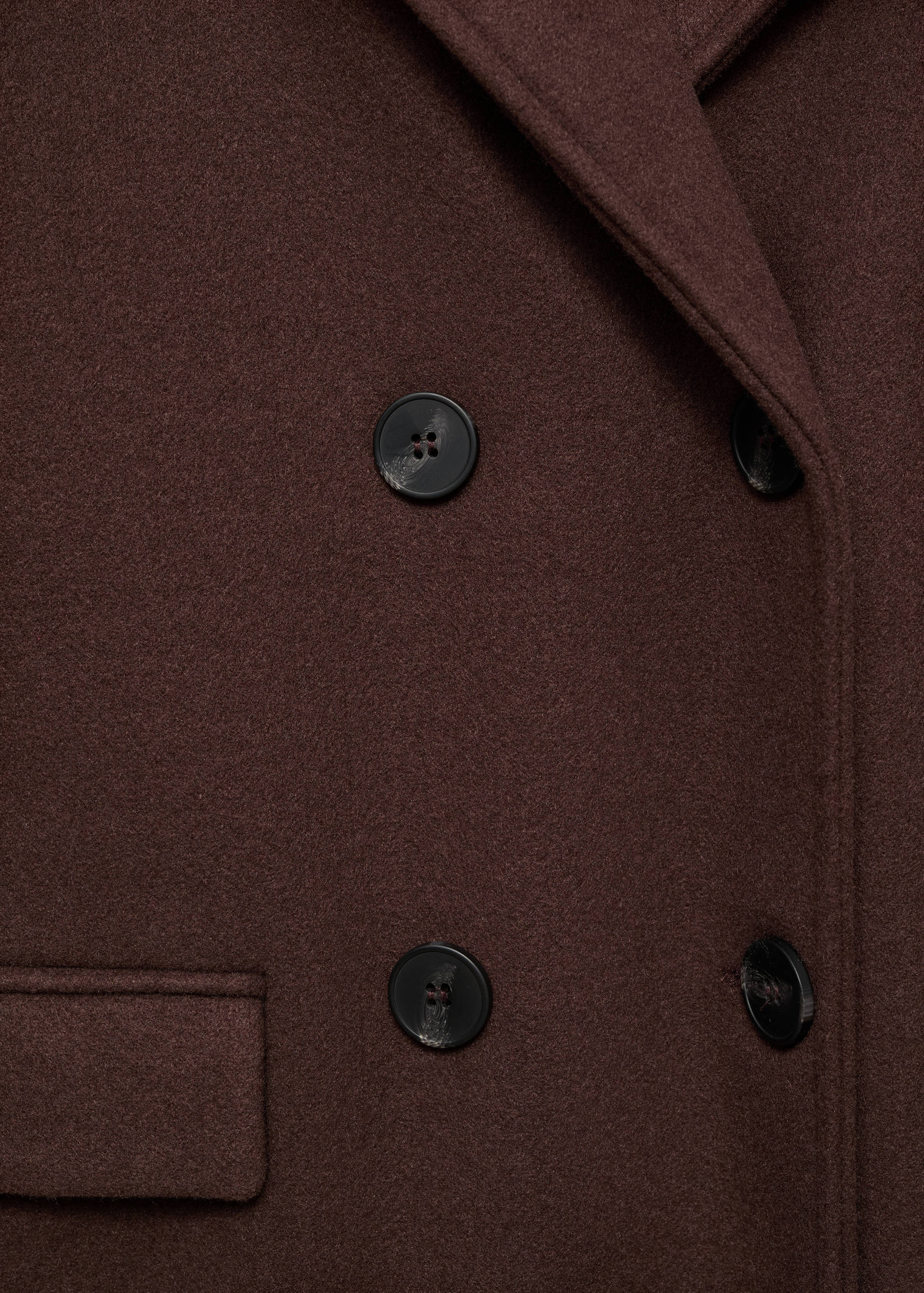 双排扣中长款大衣 - null