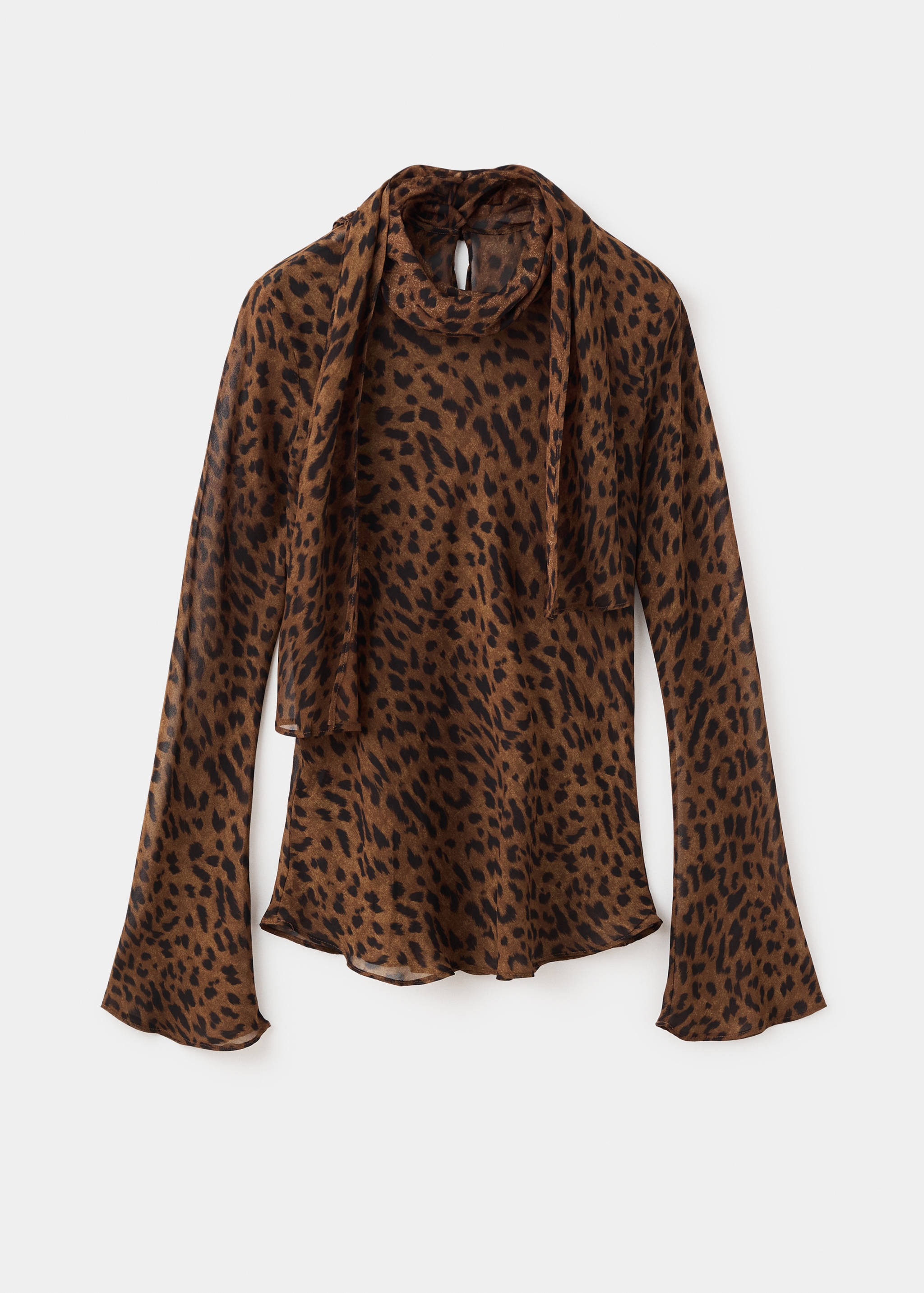 Leopard-print blouse with scarf - Article without model