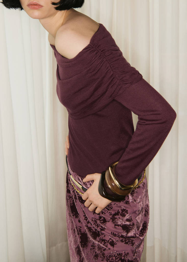 Long jacquard skirt - angle 1