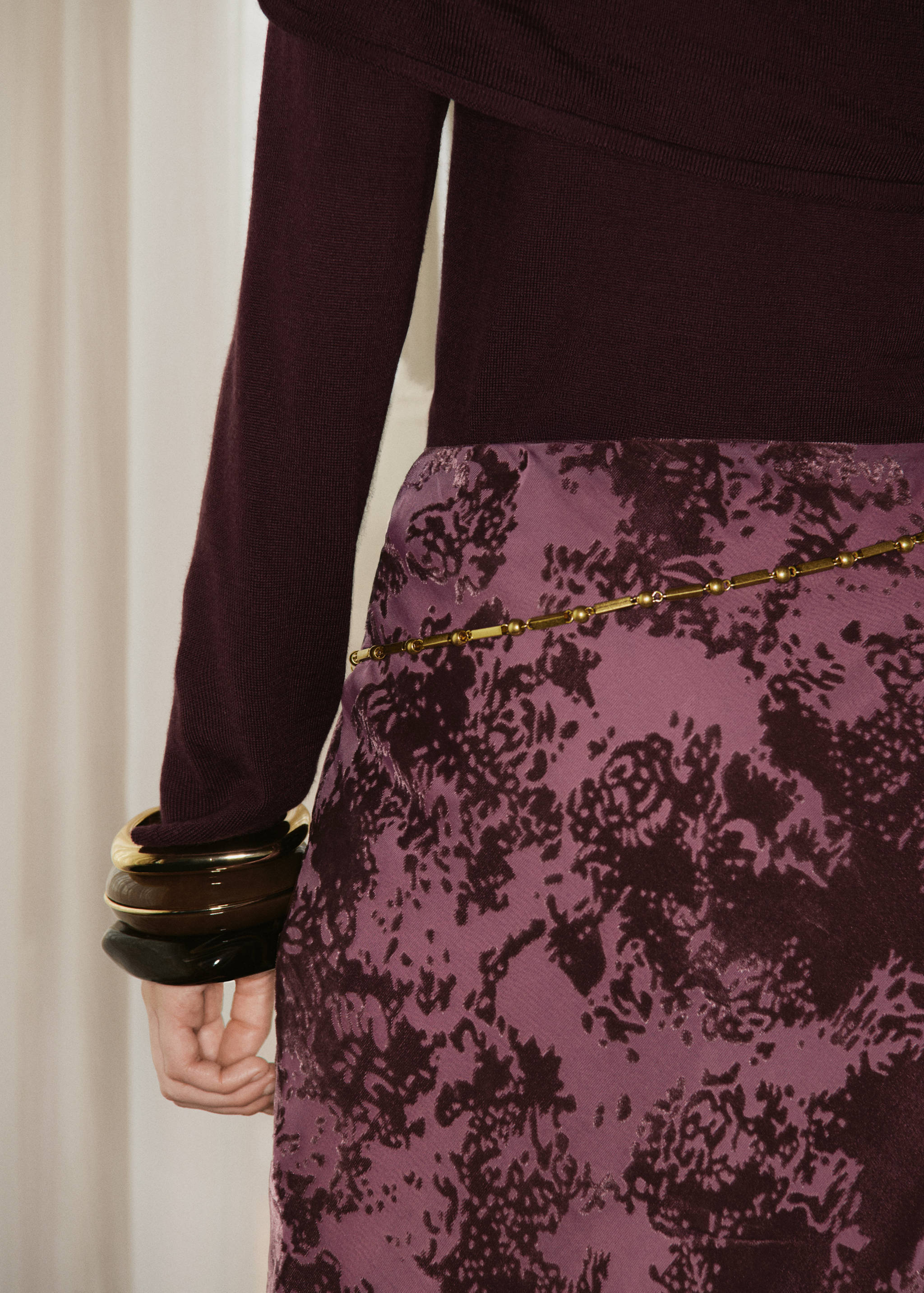 Long jacquard skirt - Details of the article 6