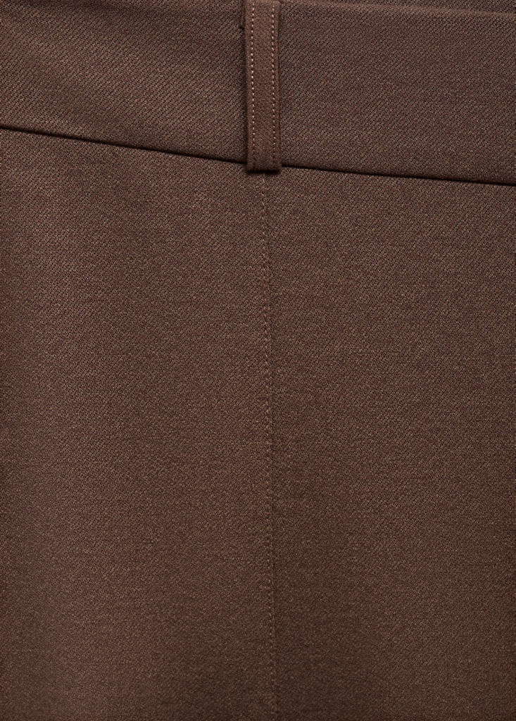 High-waisted wide leg trousers with belt loops — Medium Brown