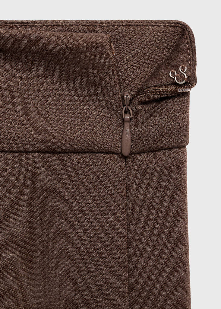 High-waisted wide leg trousers with belt loops — Medium Brown